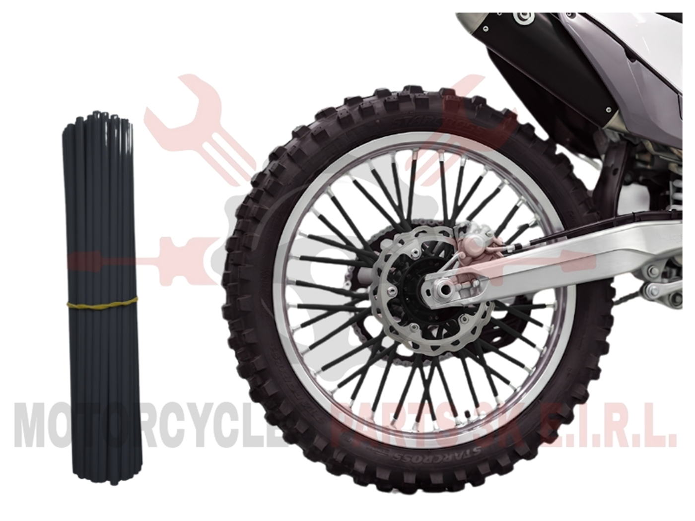 ADORNO P/ARO DE RAYO 24CM NEGRO 72PZS 