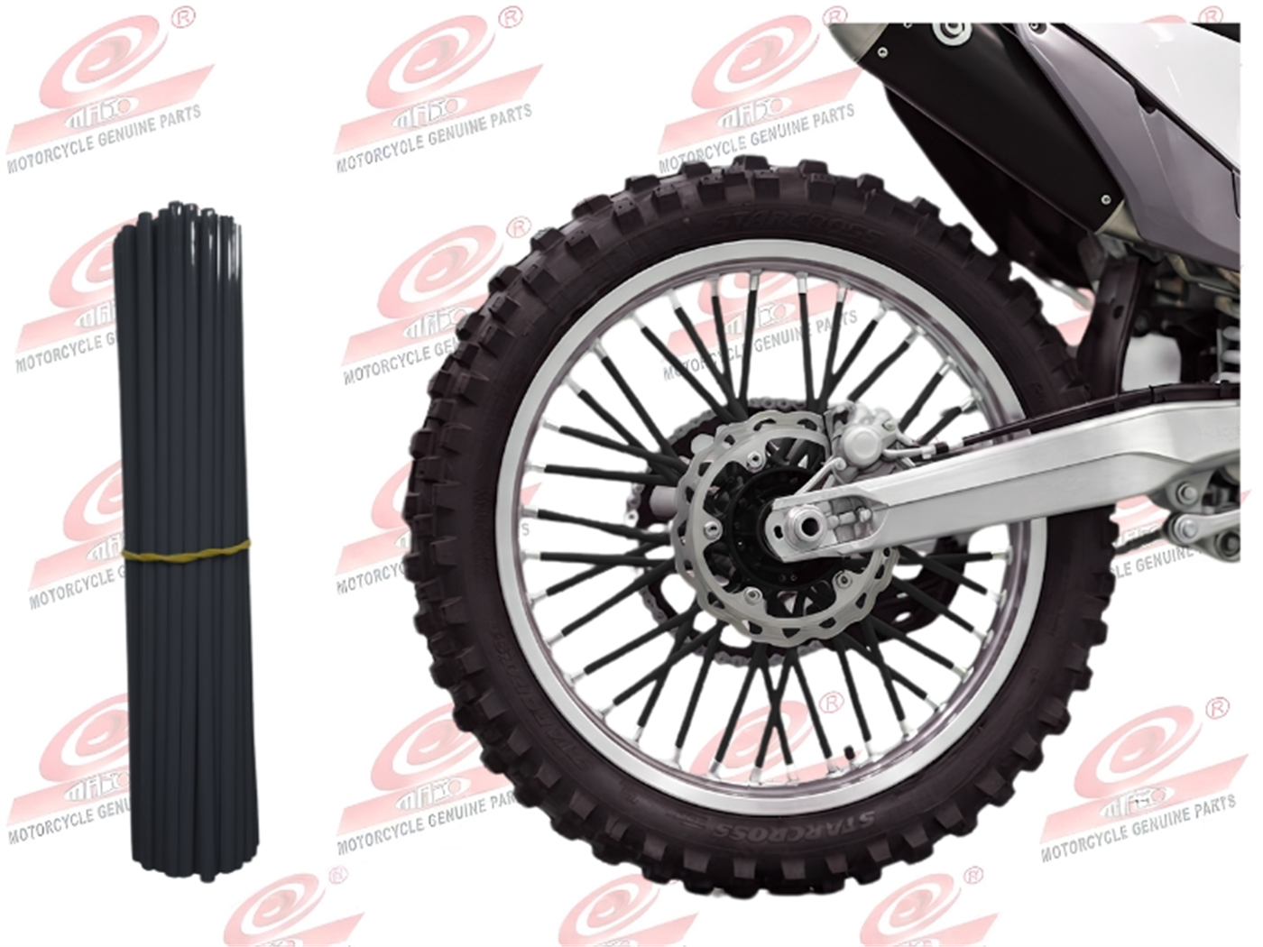 ADORNO P/ARO DE RAYO 24CM NEGRO 72PZS 