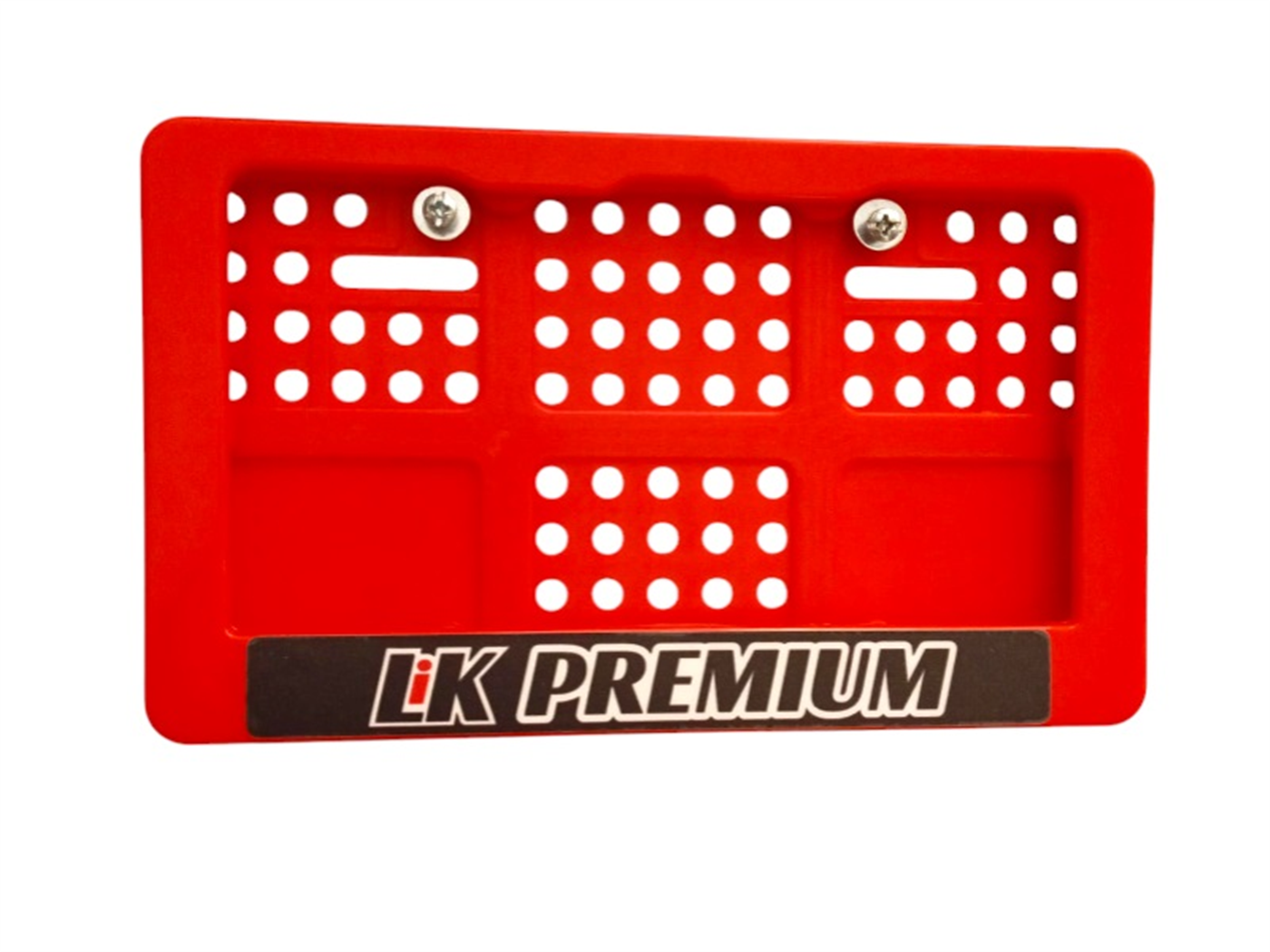 MARCO PLACA ROJO C/BASE CON ESTIKERS (LIK)
