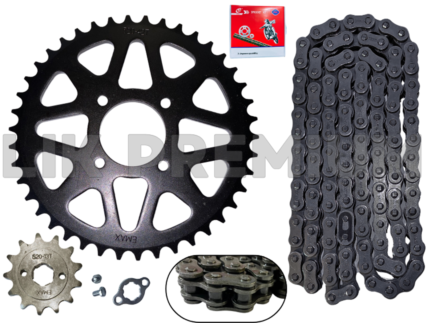 KIT ARRASTRE (13T,42T)(520H-120L C-ORING) MOD.ORIGINAL ARO ALUMINIO