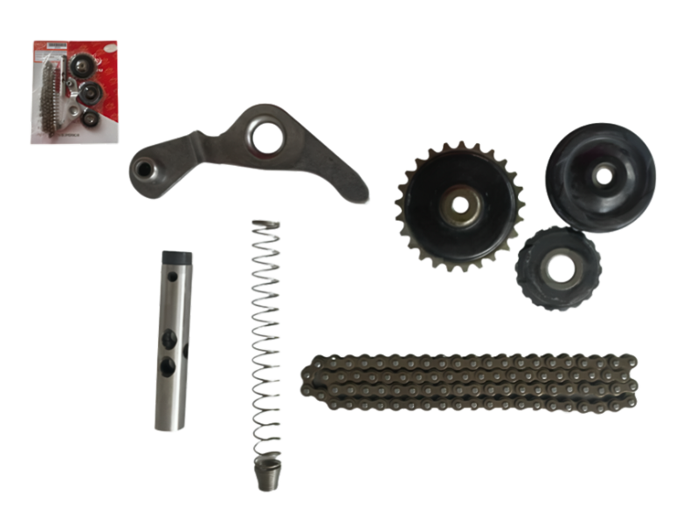 KIT CADENA DE LEVAS (CADENA 84L,PIÑON,RODILLO,RONDANA,TENSOR)