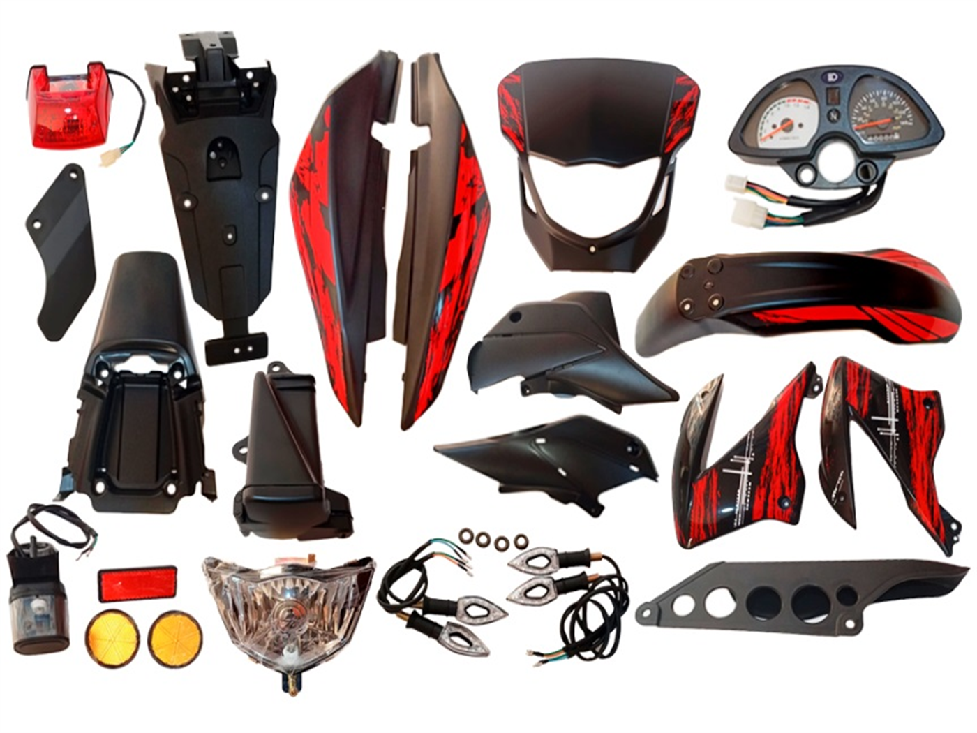 SET PLASTIQUERIA NEGRO/ROJO