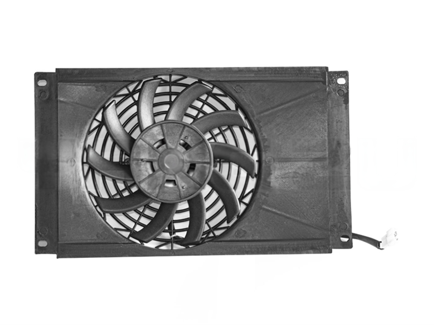 VENTILADOR C/BASE PLASTICO 12V 60W P/RAD. 250 CC (41X24.8CM)