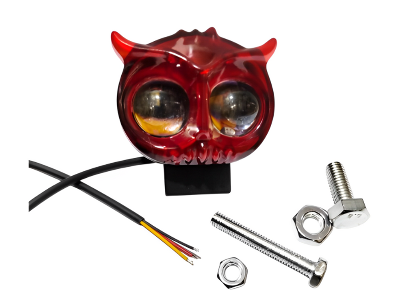 FARO LED BUHO 008 VOLTAJE FIJO 12V-3 CABLES COLOR ROJO