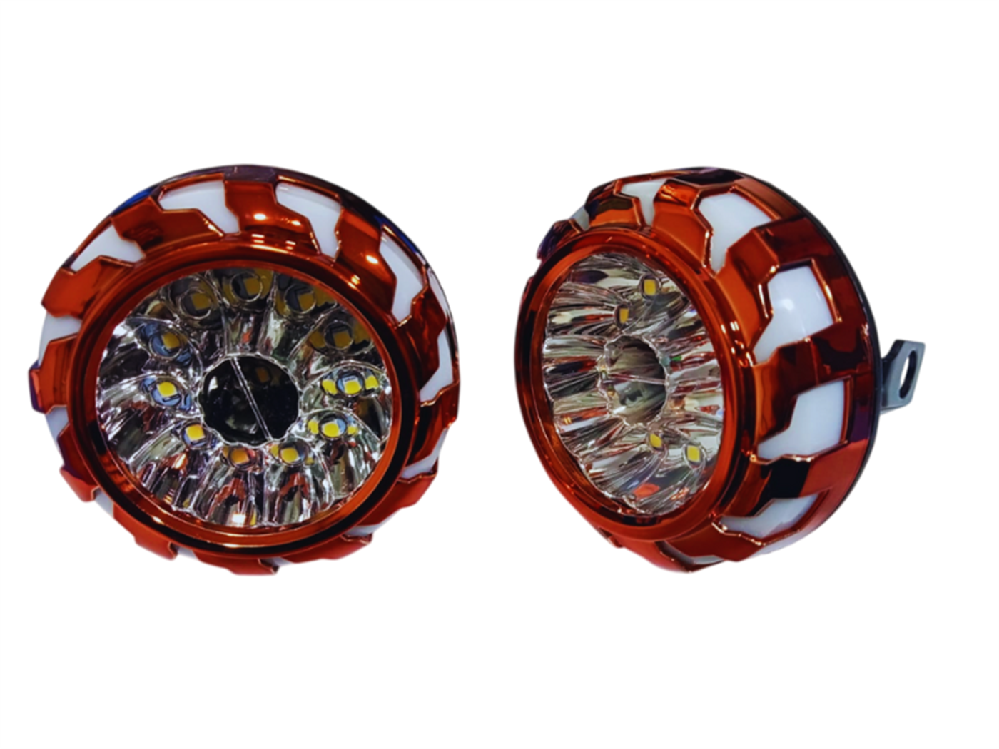 FARO 11 LED EXPLORADORA ROJO C/BASE ESPEJO