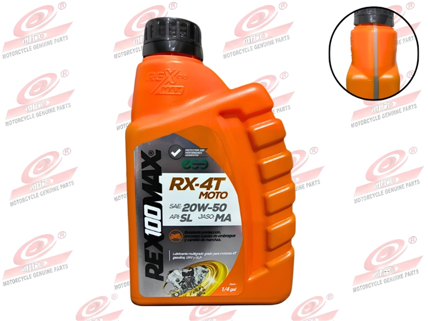 ACEITE 20W/50 CAJA X20 UNID.(REX100MAX) 1L 4T MULTIGRADO