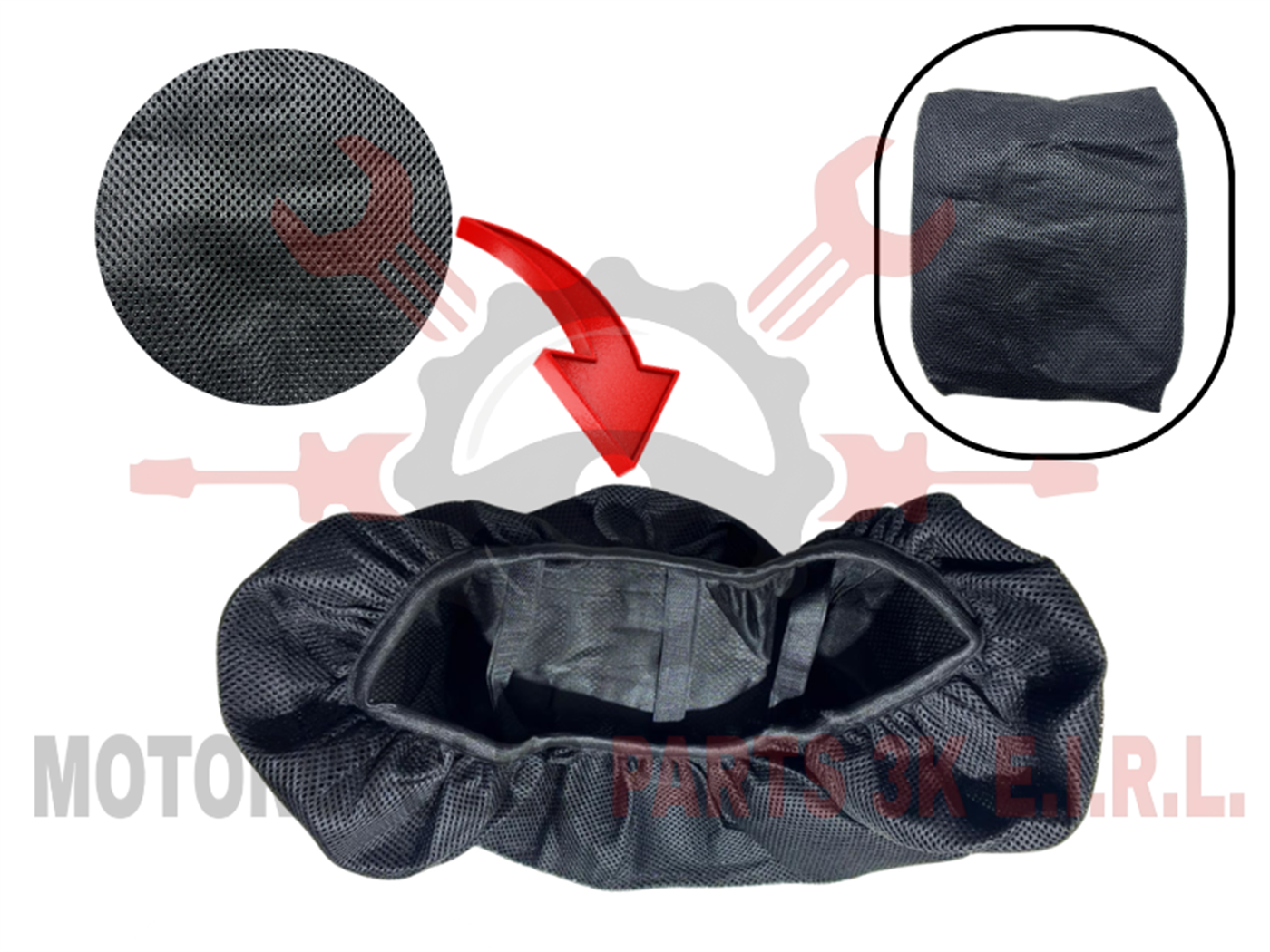 MALLA ASIENTO HUECO PEQUEÑO XXXL NEGRO