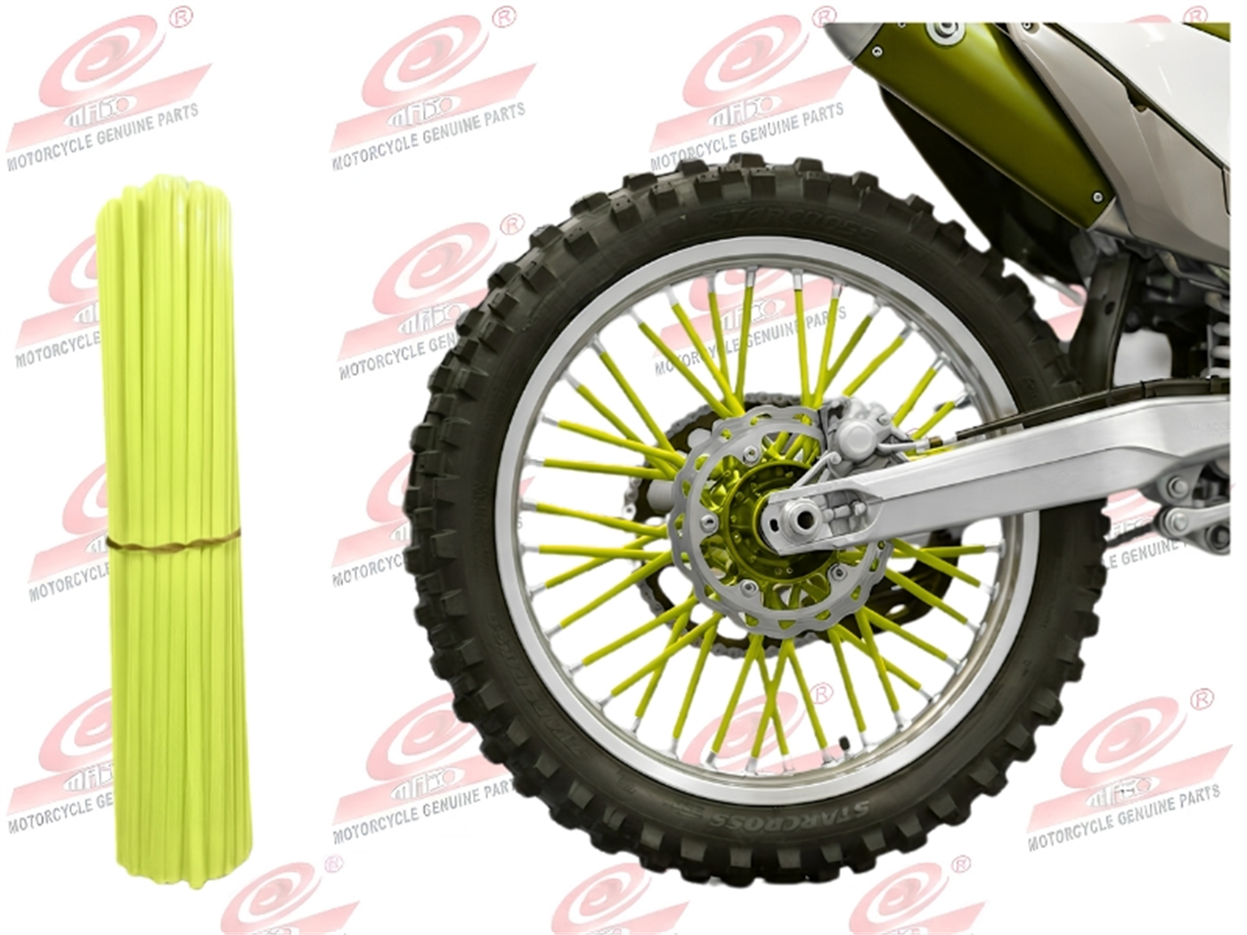 ADORNO P/ARO DE RAYO 24CM AMARILLO/VERDE 72PZS 