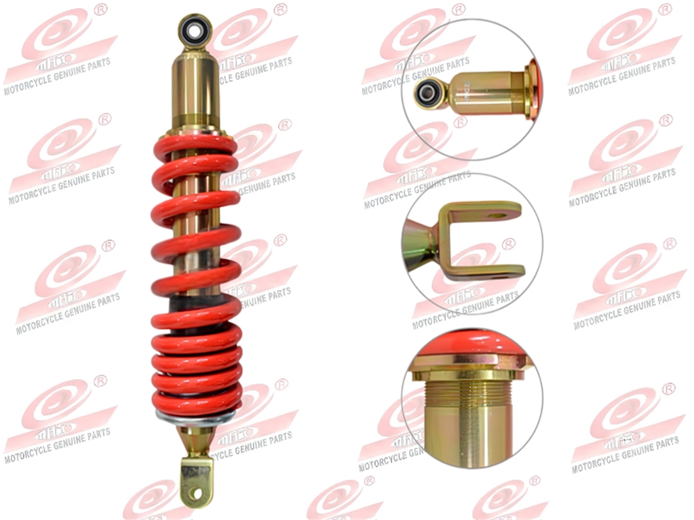 MONOSHOCK (C/REGULADOR)(390MM,10/10MM,10V,13MM)ROJO