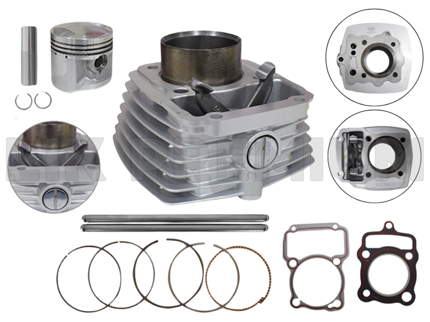 CILINDRO VARILLERO(124CC,56.5MM,15MM)(AIRE)(+VARILLAS)GRIS