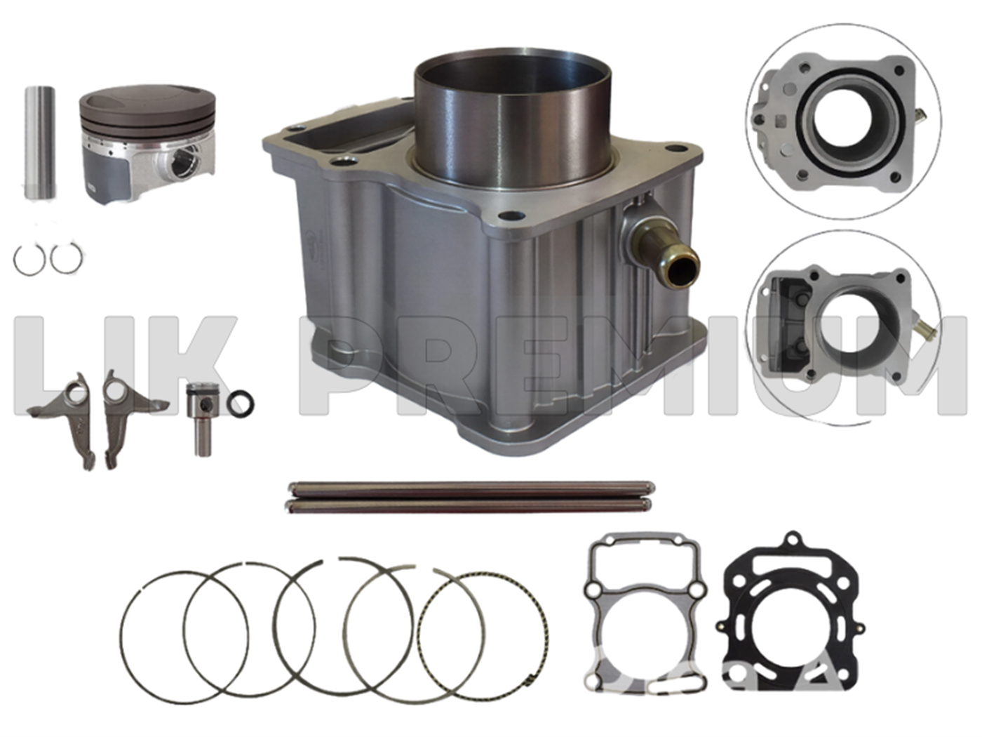 CILINDRO VARILLERO(250CC,67MM,16MM)(AGUA)(S/ALETA)(M.DELGADA)(PISTON TEFLON,ANILLO DY PVD + VARILLAS)GRIS