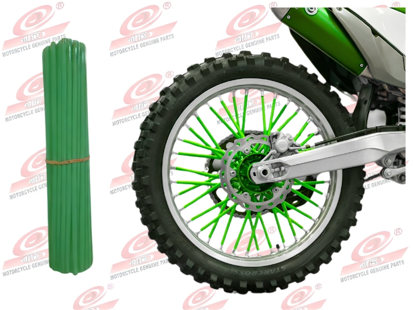 ADORNO P/ARO DE RAYO 24CM VERDE 72PZS 