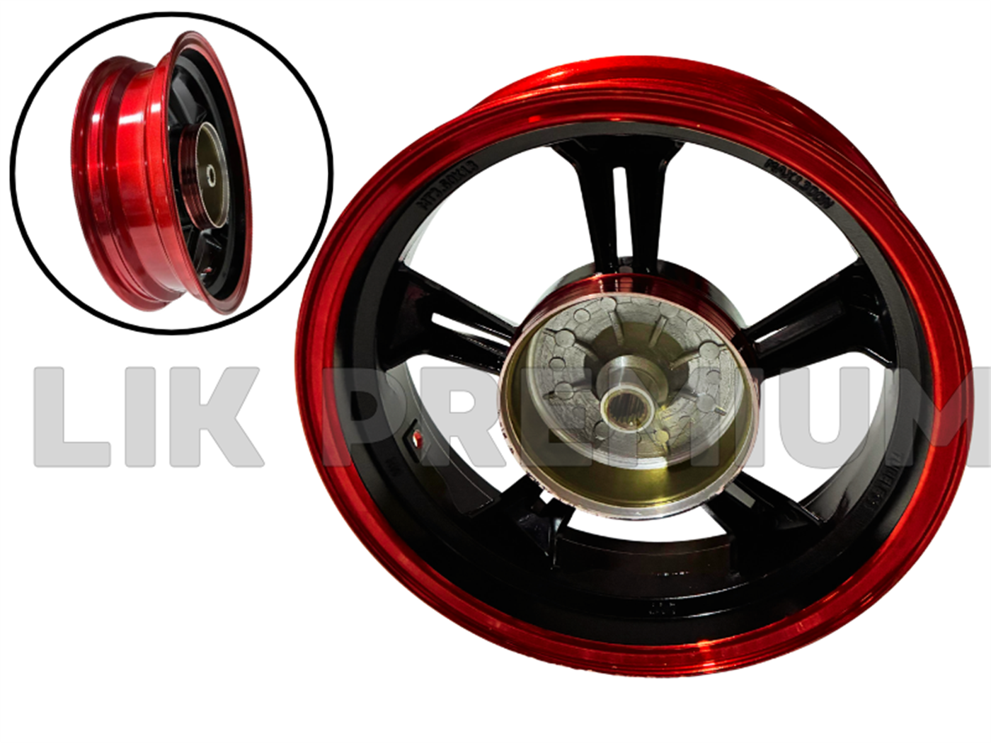 ARO POSTERIOR NEGRO BORDE ROJO 3.50X13