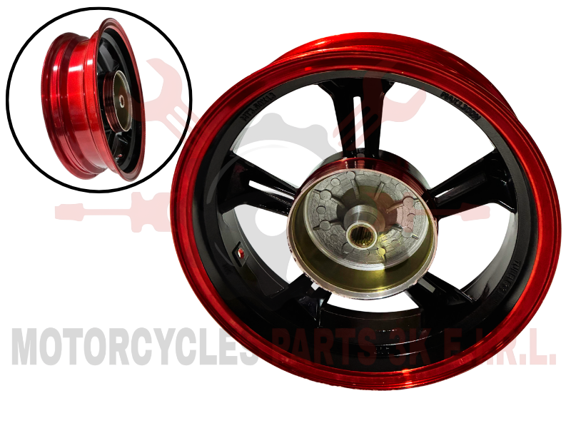 ARO POSTERIOR NEGRO BORDE ROJO 3.50X13