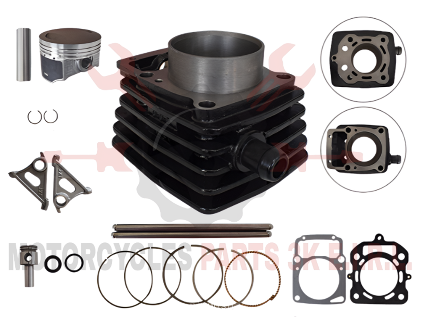 CILINDRO VARILLERO(360CC,77MM,18MM)(AGUA)(C/ALETA GRUESA)(M.GRUESA)(PISTON TEFLON,ANILLO DY PVD + VARILLAS)NEGRO