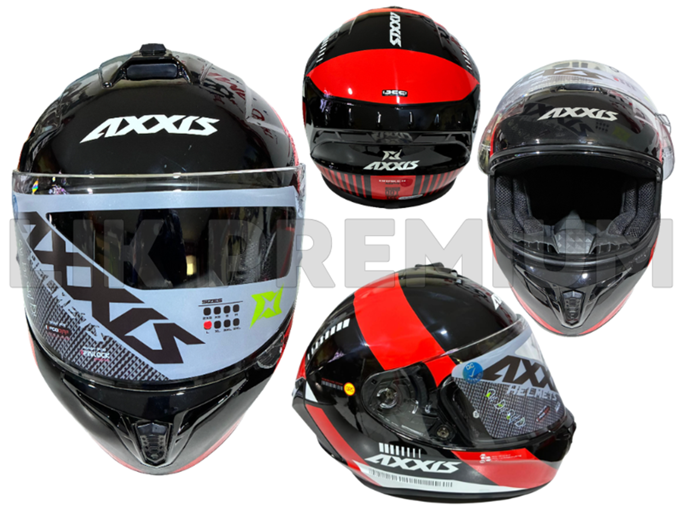 CASCO INTEGRAL  AXXIS NEGRO/ROJO  