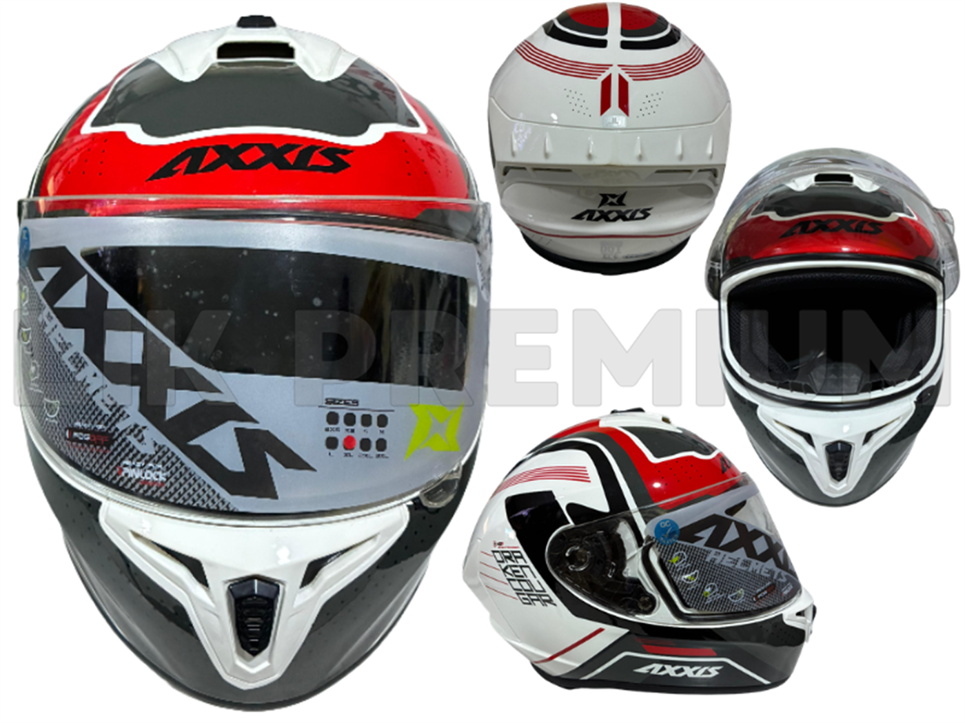 CASCO INTEGRAL AXXIS GRIS/BLANCO