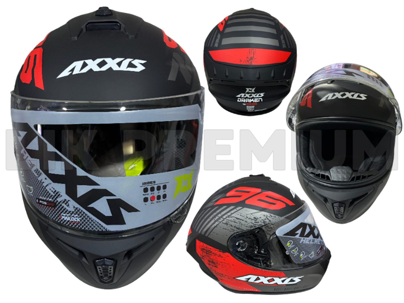 CASCO INTEGRAL AXXIS 96 ROJO/PLOMO