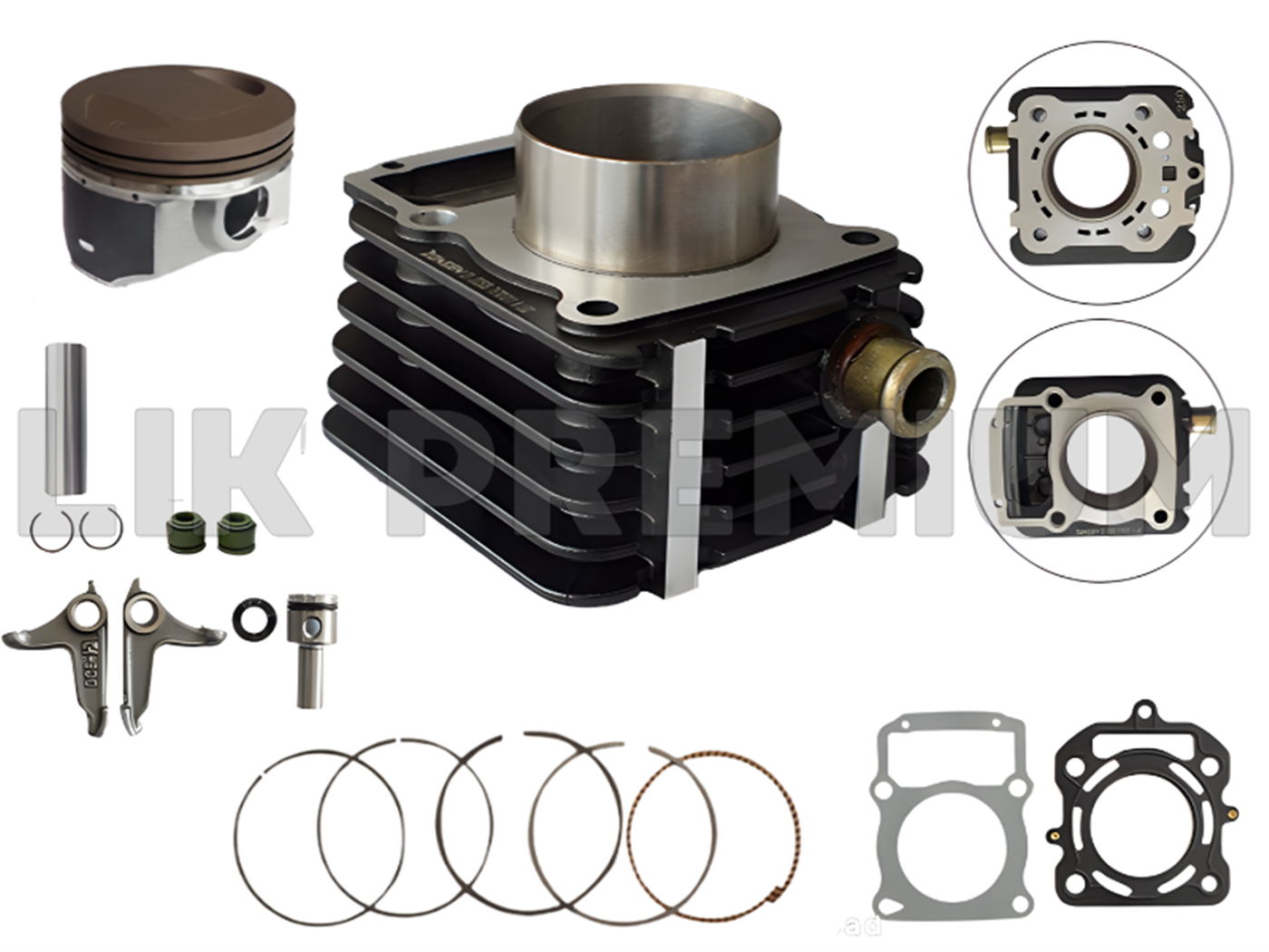 CILINDRO VARILLERO S/BRAZO OXILANTE (250CC,70MM,18MM)(AGUA)(C/ALETA DELGADA)(M.GRUESA)(PISTON TEFLON)NEGRO MATE 