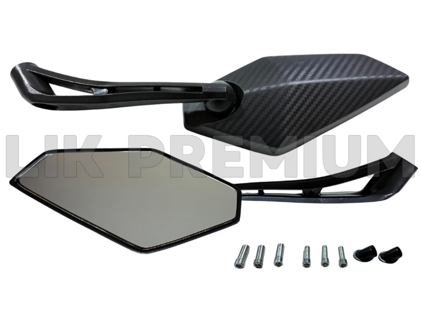 ESPEJO 10MM  NEGRO BRAZO PLASTICO C/ESCAMA 