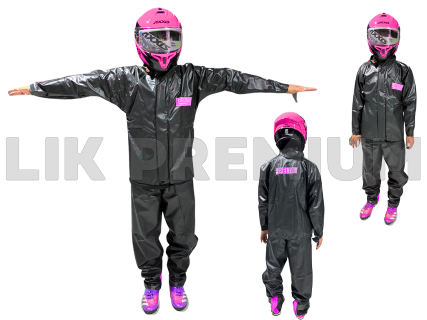 CONJUNTO IMPERMEABLE PARA LLUVIA (DELTA FEMENINO) NEGRO