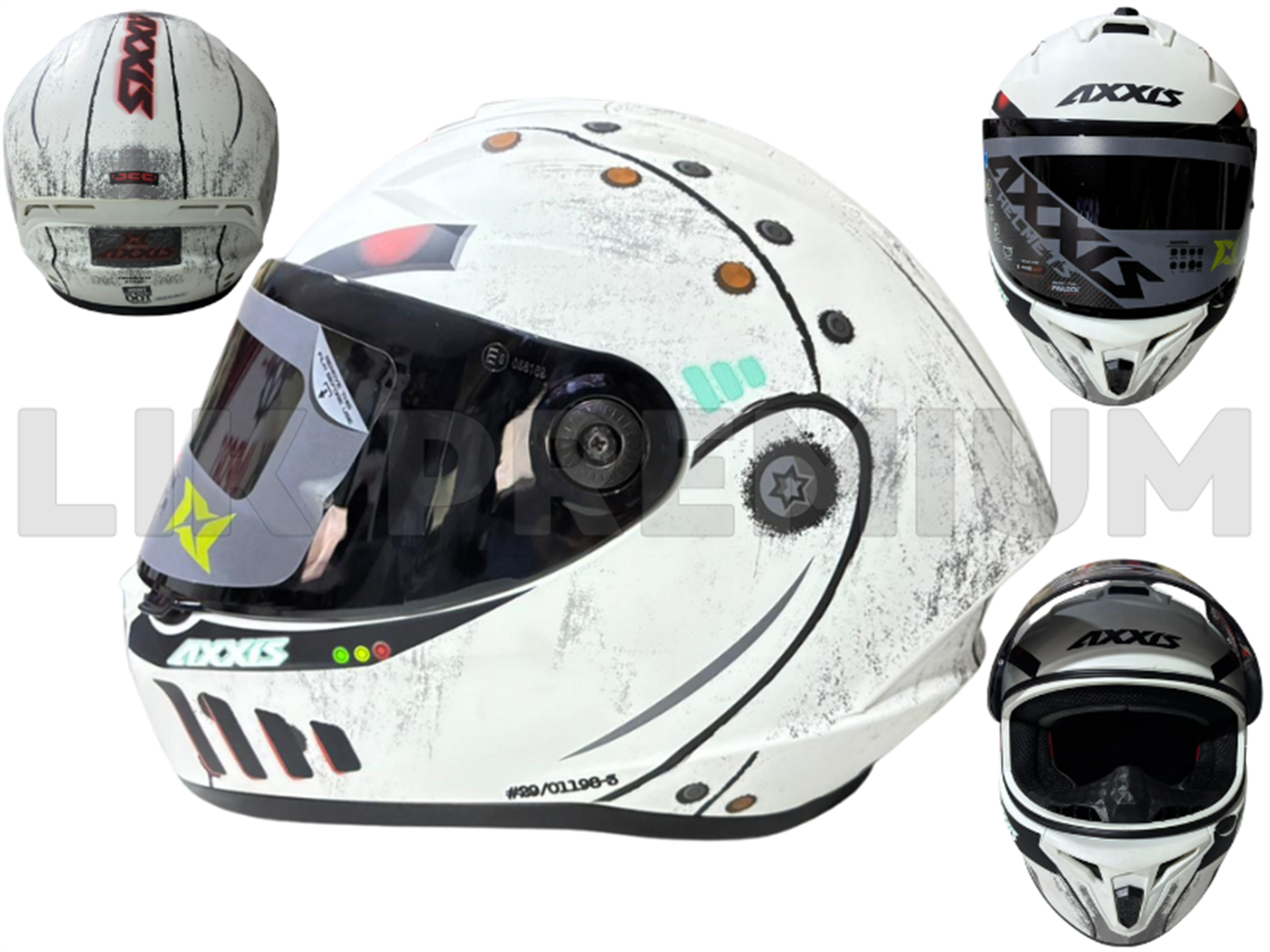 CASCO INTEGRAL AXXIS BLANCO/PLOMO XXL