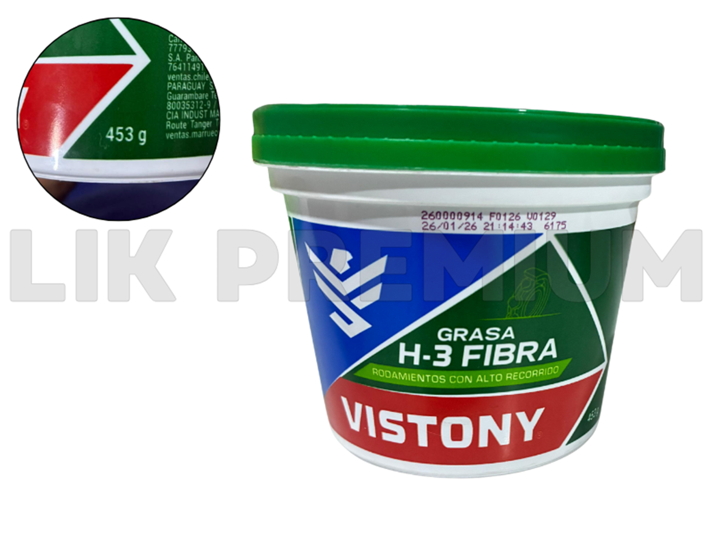 GRASA H3 P/RODAMIENTO NEGRO 453GRS (TAPER)