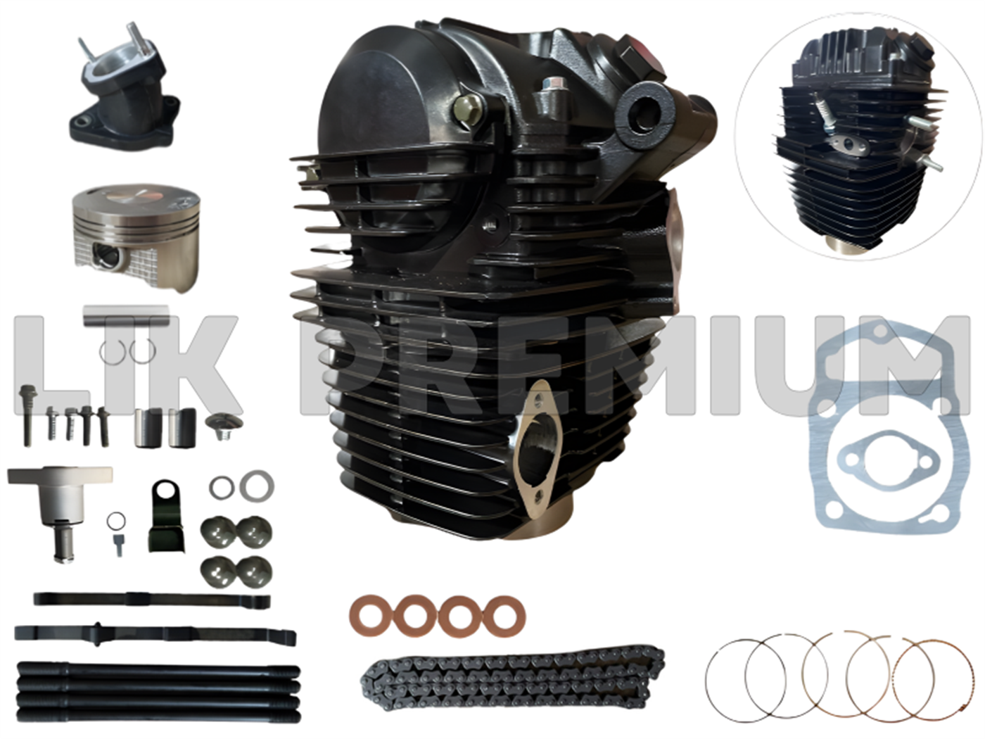 CABEZAL (2 VALVULAS)CADENILLA(250CC,65.5MM,15MM)(AIRE)NEGR