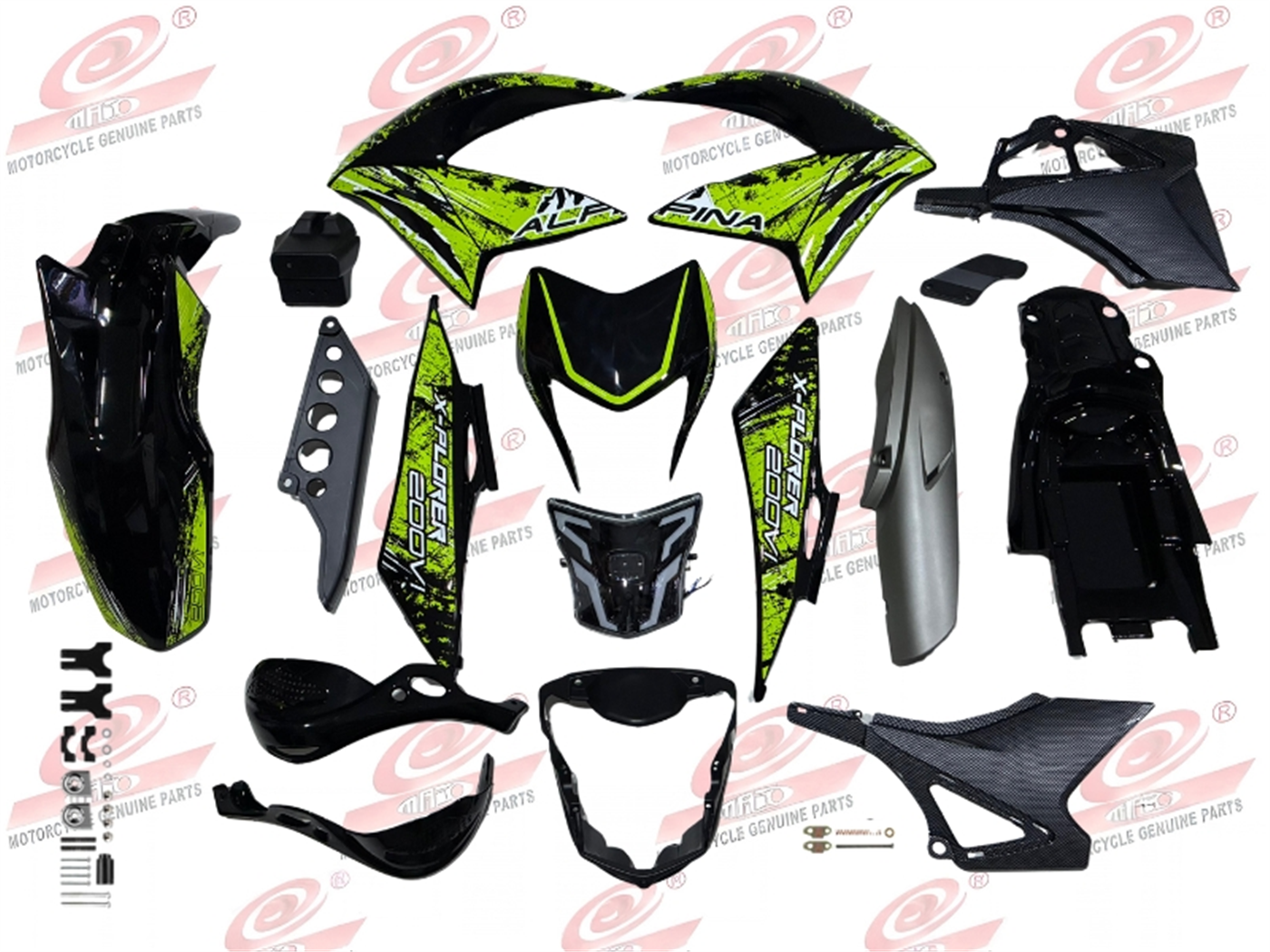 SET PLASTIQUERIA NEG/VERDE