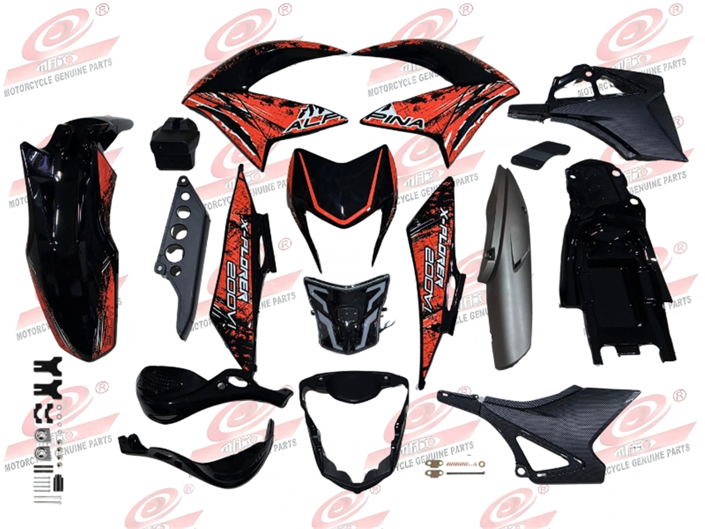 SET PLASTIQUERIA NEG/ROJO