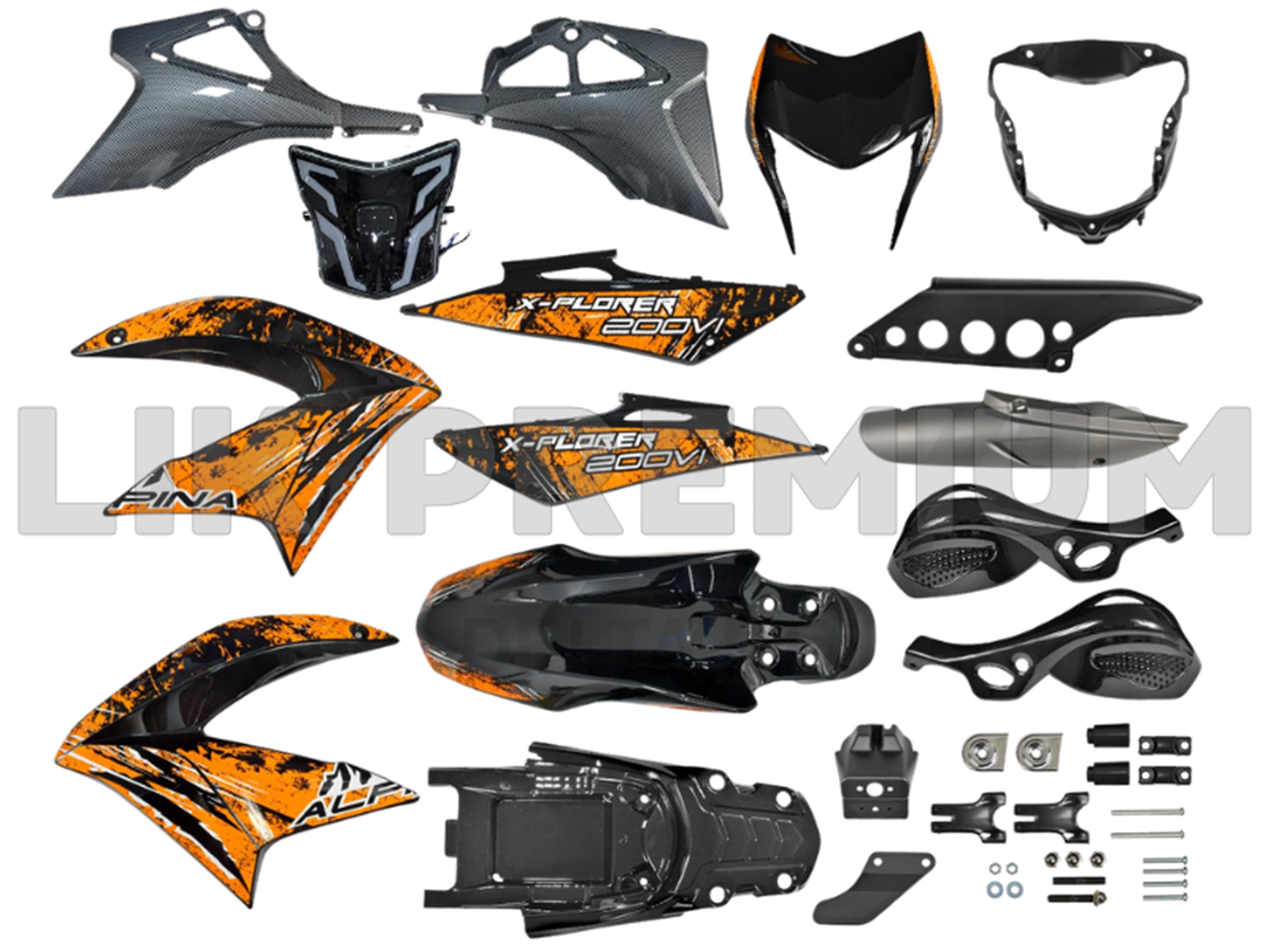 SET PLASTIQUERIA NEG/NARANJA