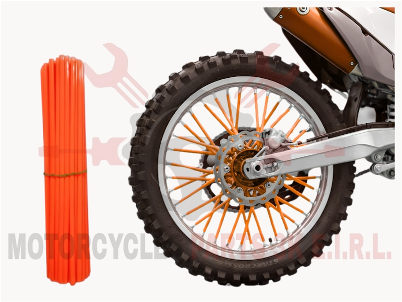 ADORNO P/ARO DE RAYO 24CM NARANJA 72PZS 