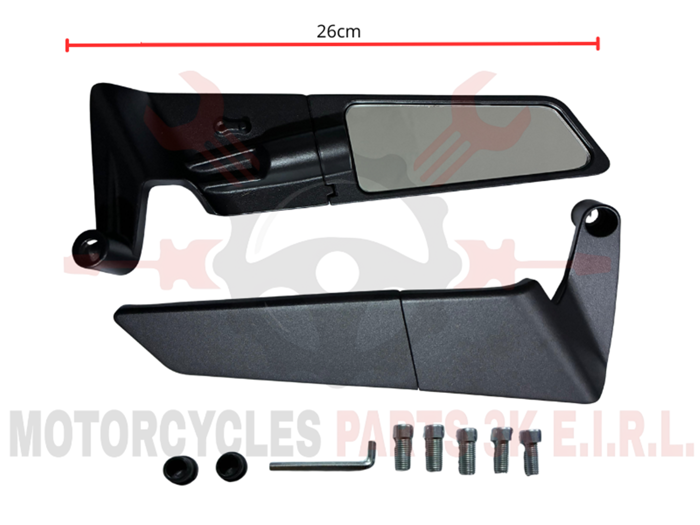 ESPEJO DEPOR. ALA DE VIENTO 26CM BASE P/MASCARA