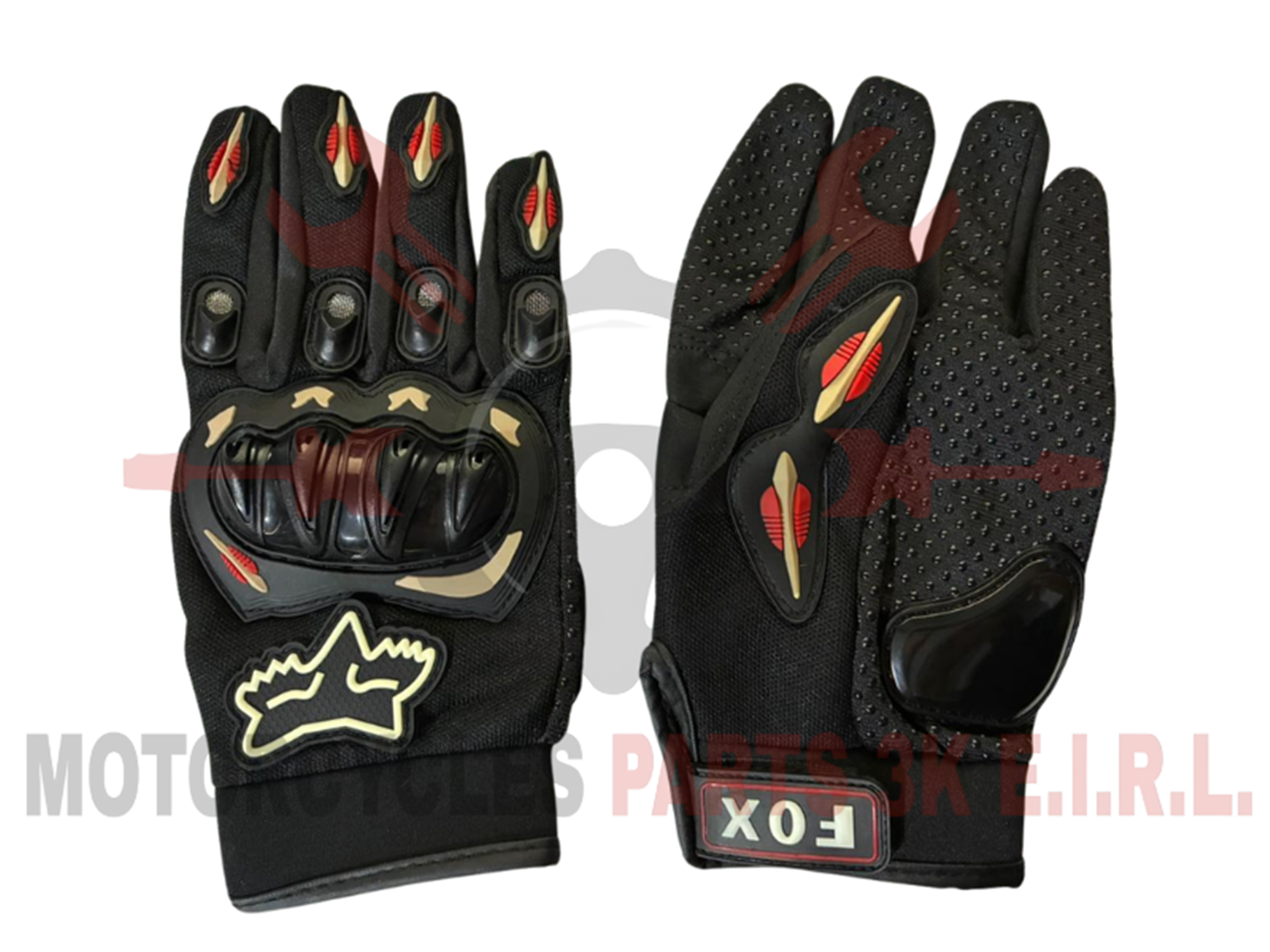 GUANTES FOX NEGRO/ROJO XL