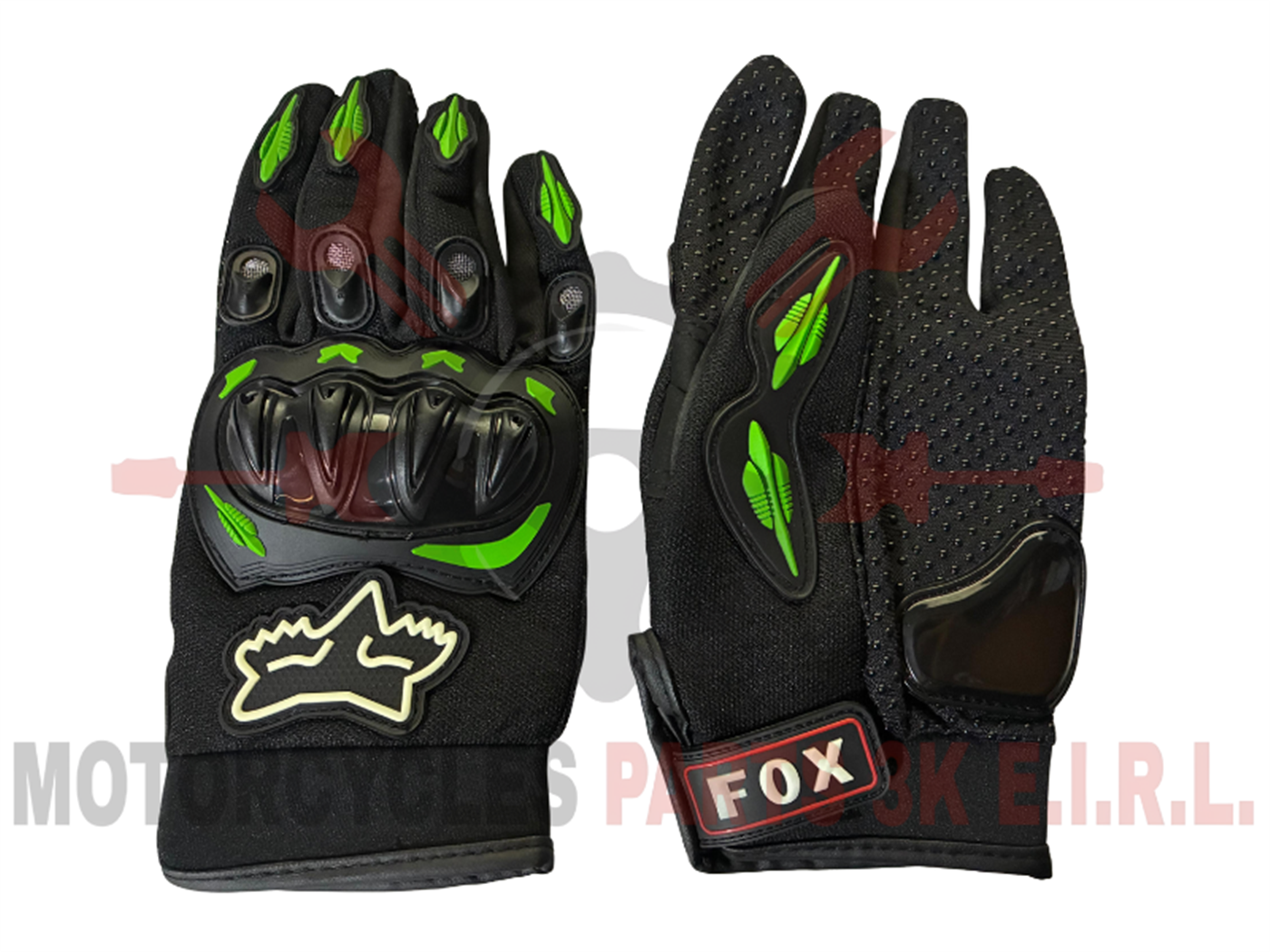 GUANTES FOX NEGRO/VERDE XL