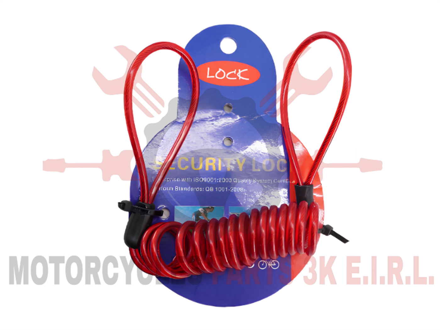 CANDADO CUERDA D/ALAMBRE 4MM-120CM ROJO