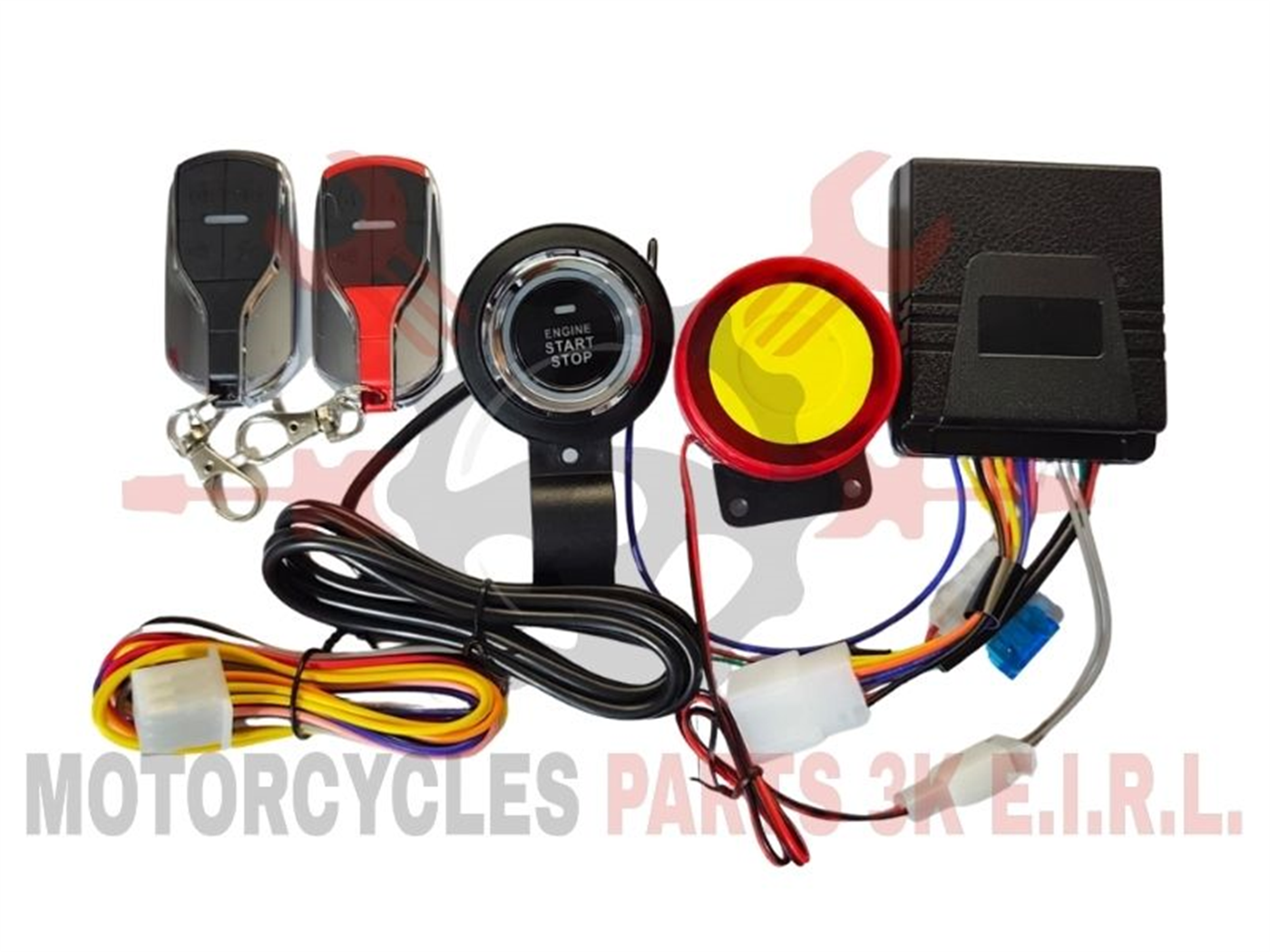 ALARMA CON BOTON TIPO AUTO CON 2 CONTROLES - YJQD 