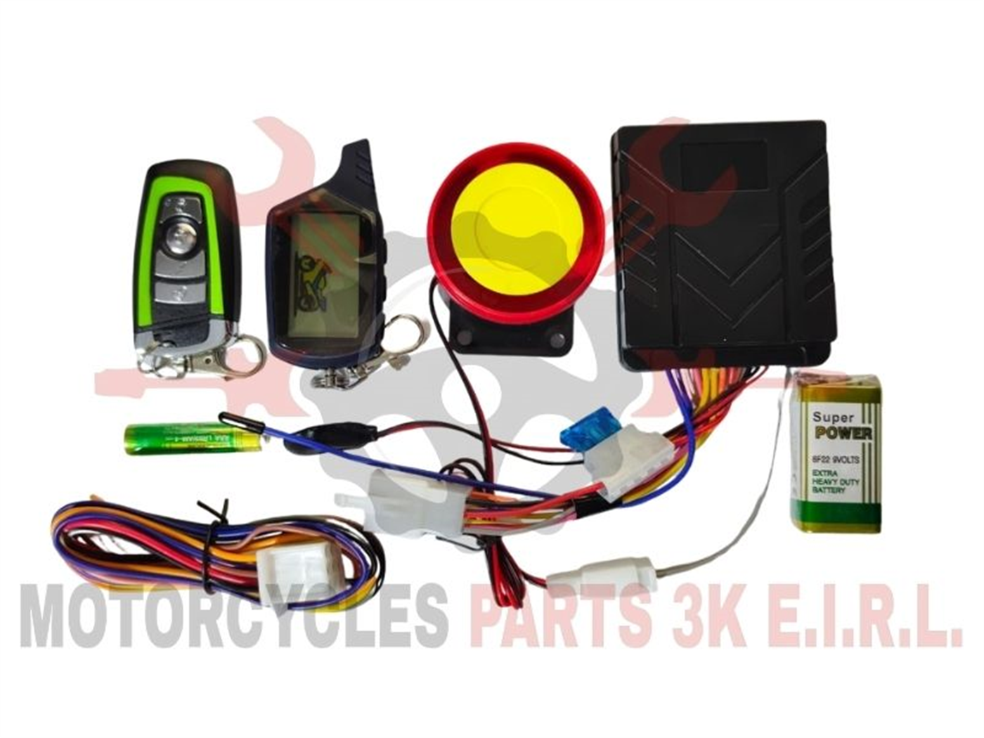 ALARMA CON PILA DE RESPALDO- 2 CONTROLES PANTALLA LCD (UN VIBRADOR Y SONIDO)