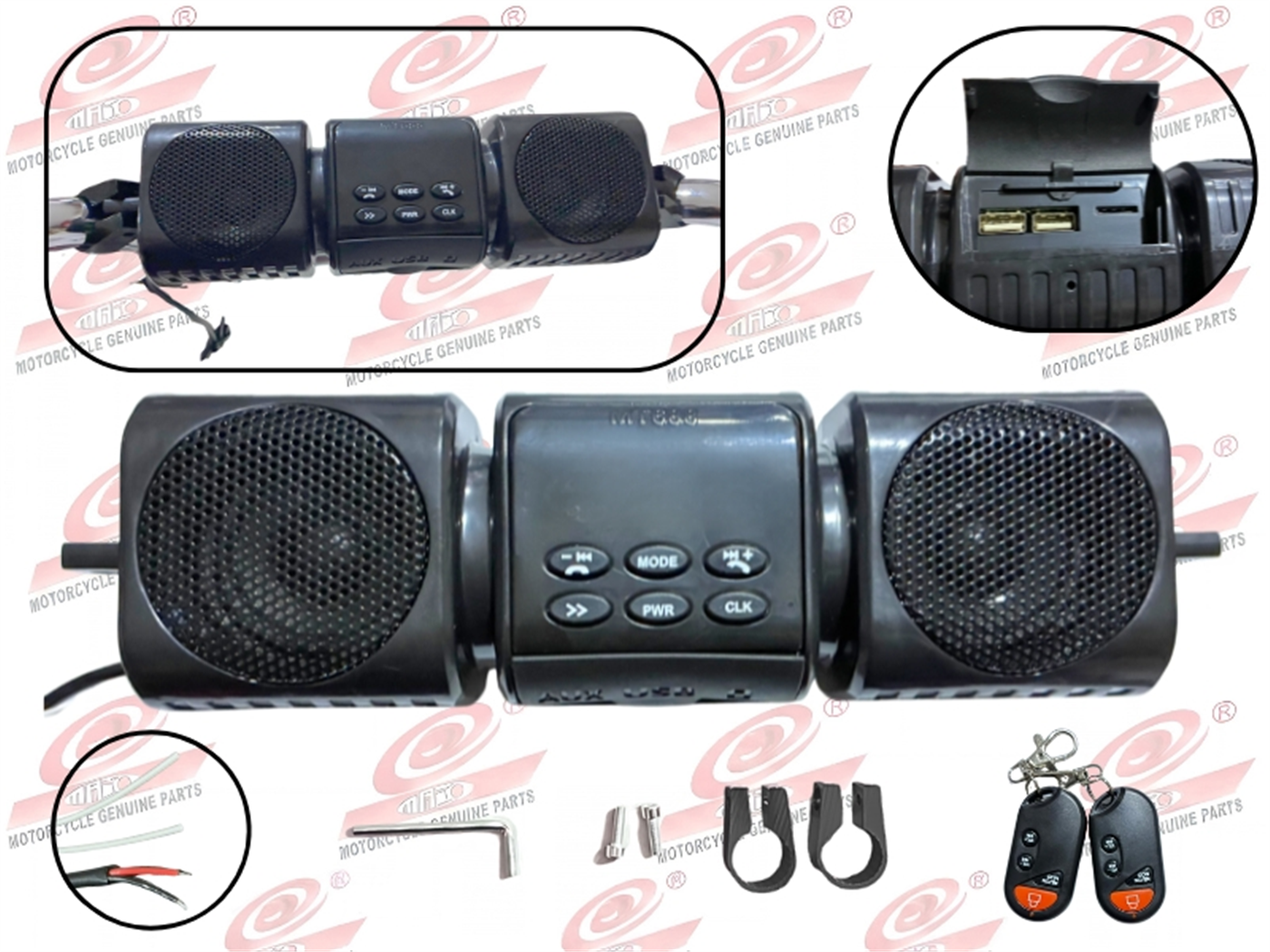 RADIO NEGRO C/SOPORTE PARA TIMON (YU-398-BT)