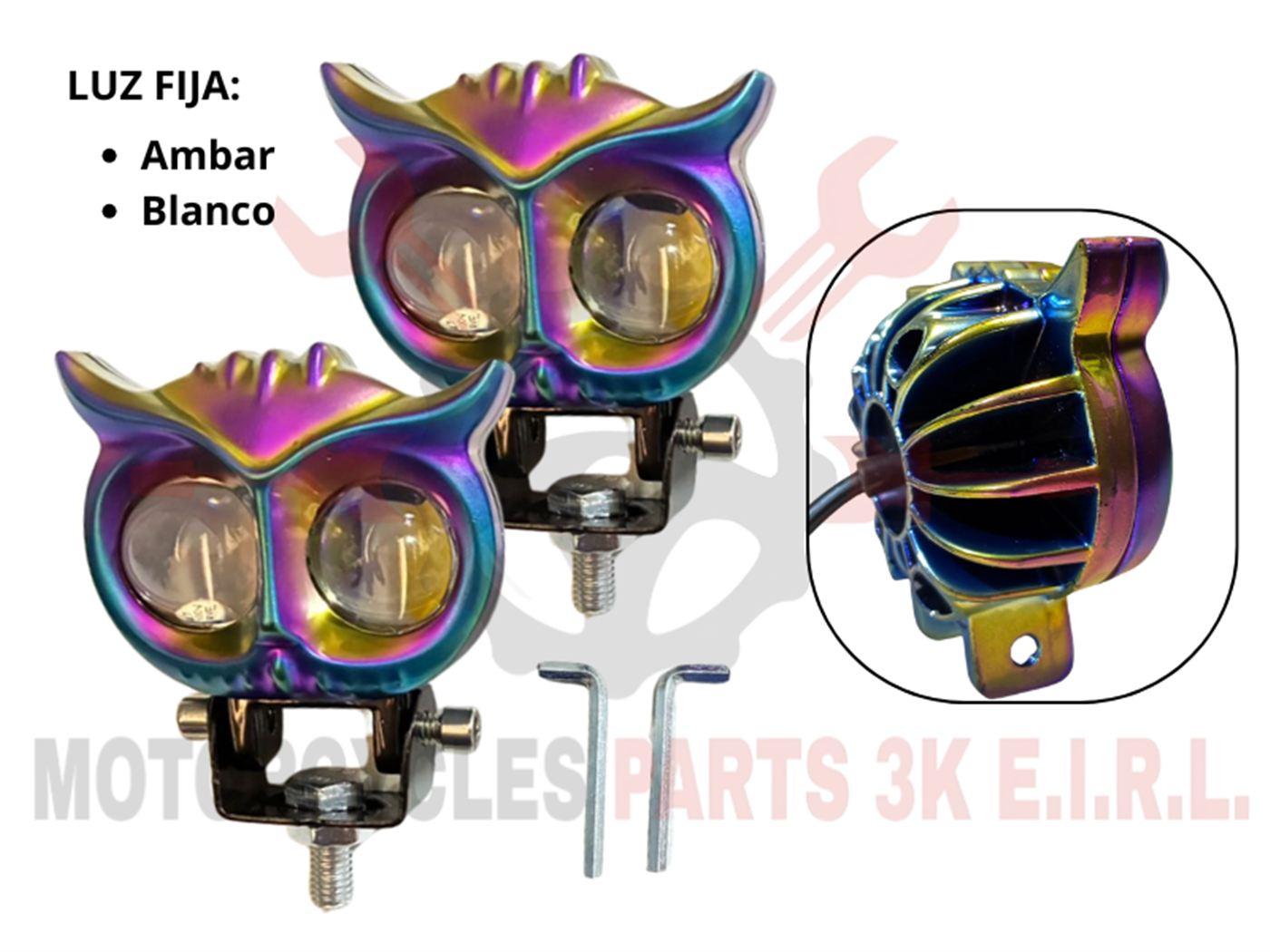 FARO LED EXPLORADORA BUHO M2 MULTICOLOR RGB 100% TORNASOL 3 CABLES