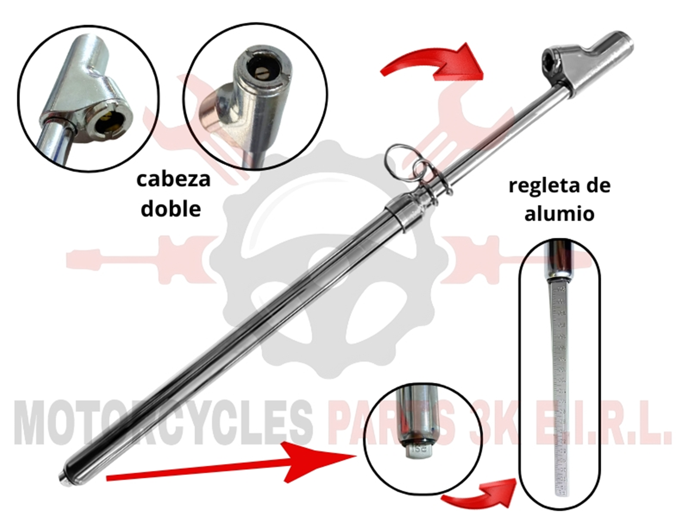 MEDIDOR DOBLE DE AIRE PESADO 10-200 PSI 18244