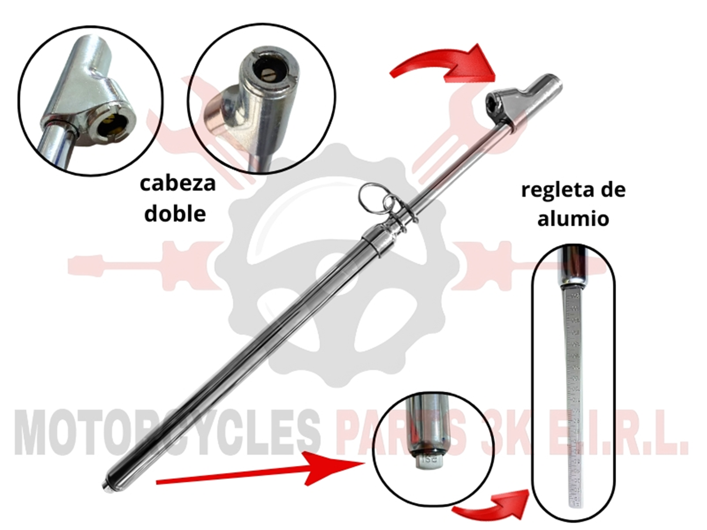 MEDIDOR DOBLE DE AIRE PESADO 10-150 PSI 18243