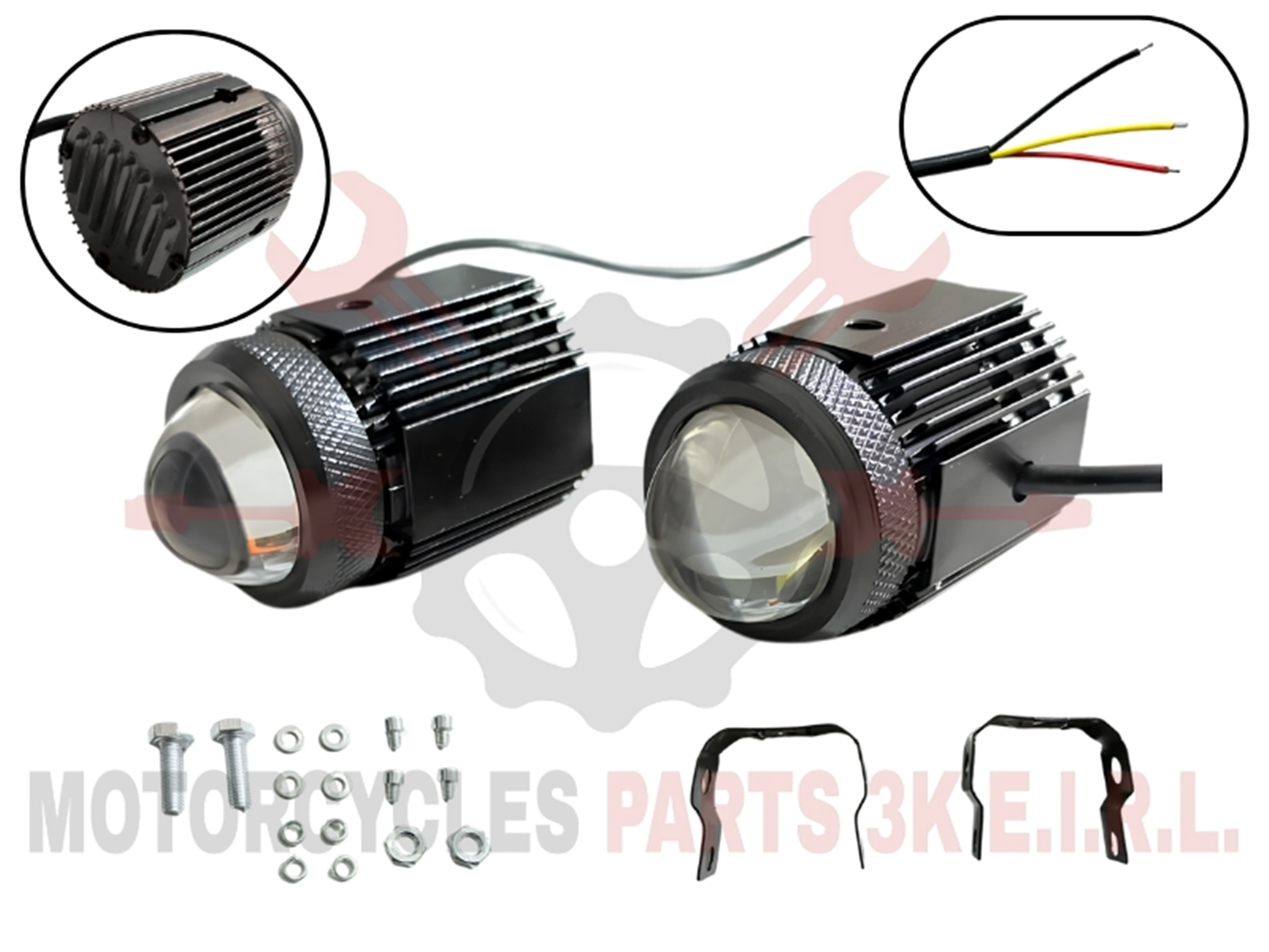 CAÑON MINI EXPLORADORA DUAL BLANCO/AMBAR C/VENTILADOR (NEGRO) 12V-24V (WL-X00110)