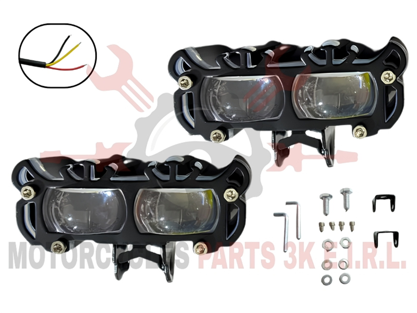FARO LED EXPLORADORADORA TORO-2 LUPAS BLANCO/AMBAR+ARO NEON FIJO Y ESTROBO 12-24V (WL-XT-16)