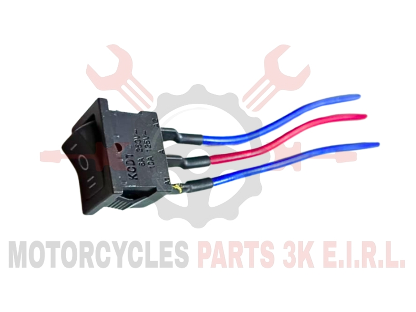 INTERRUPTOR C/CABLE CUADRADO 3GOLPES 12V (WL-DC1025) NEGRO 