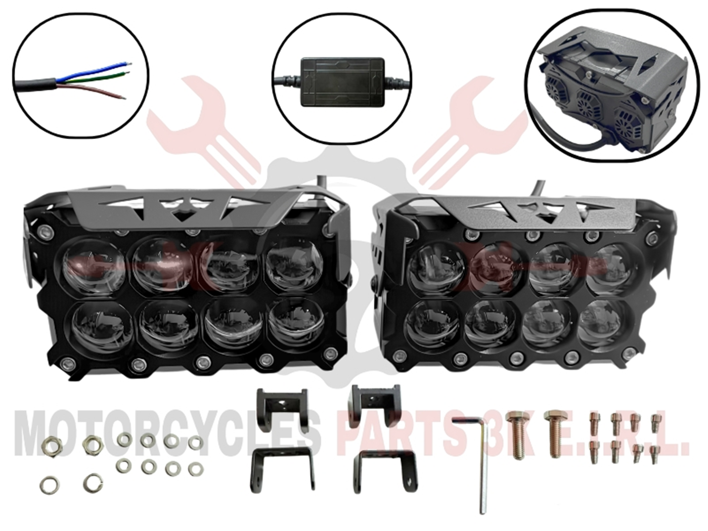 EXPLORADORA  DUAL 8X8 S/VENTILADOR ALTA GAMA(BLANCO/AMARILLO) 12-24V (LU-S38-8X8)