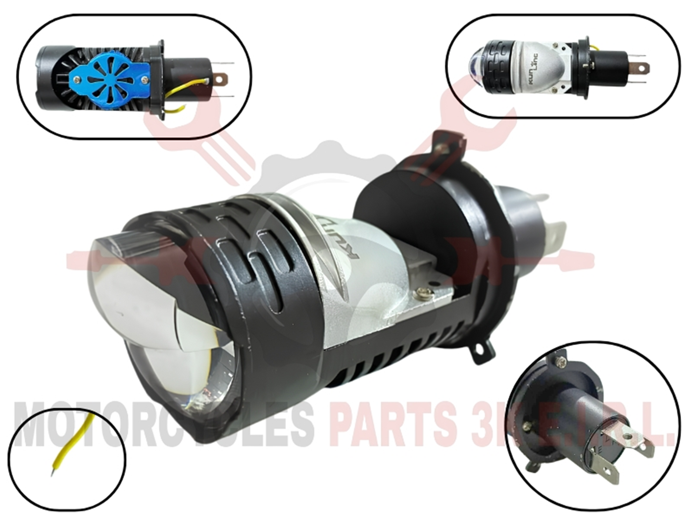 FOCO DEL. LED H4 C/LUPA (LU-A62-H4)