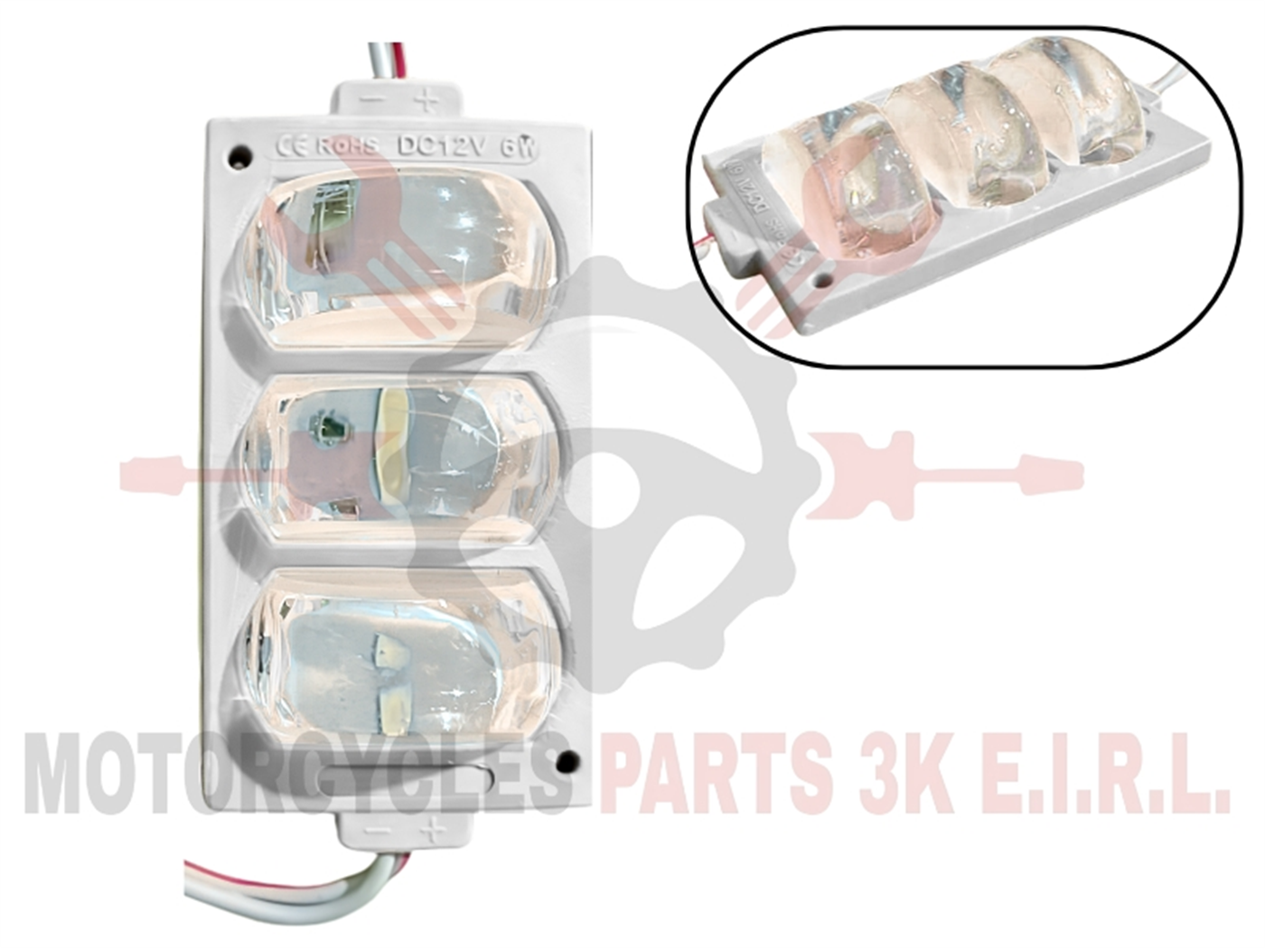 LUZ LED MOD. RUEDA 3 BOTONES BLANCO (LU-0280-12V)