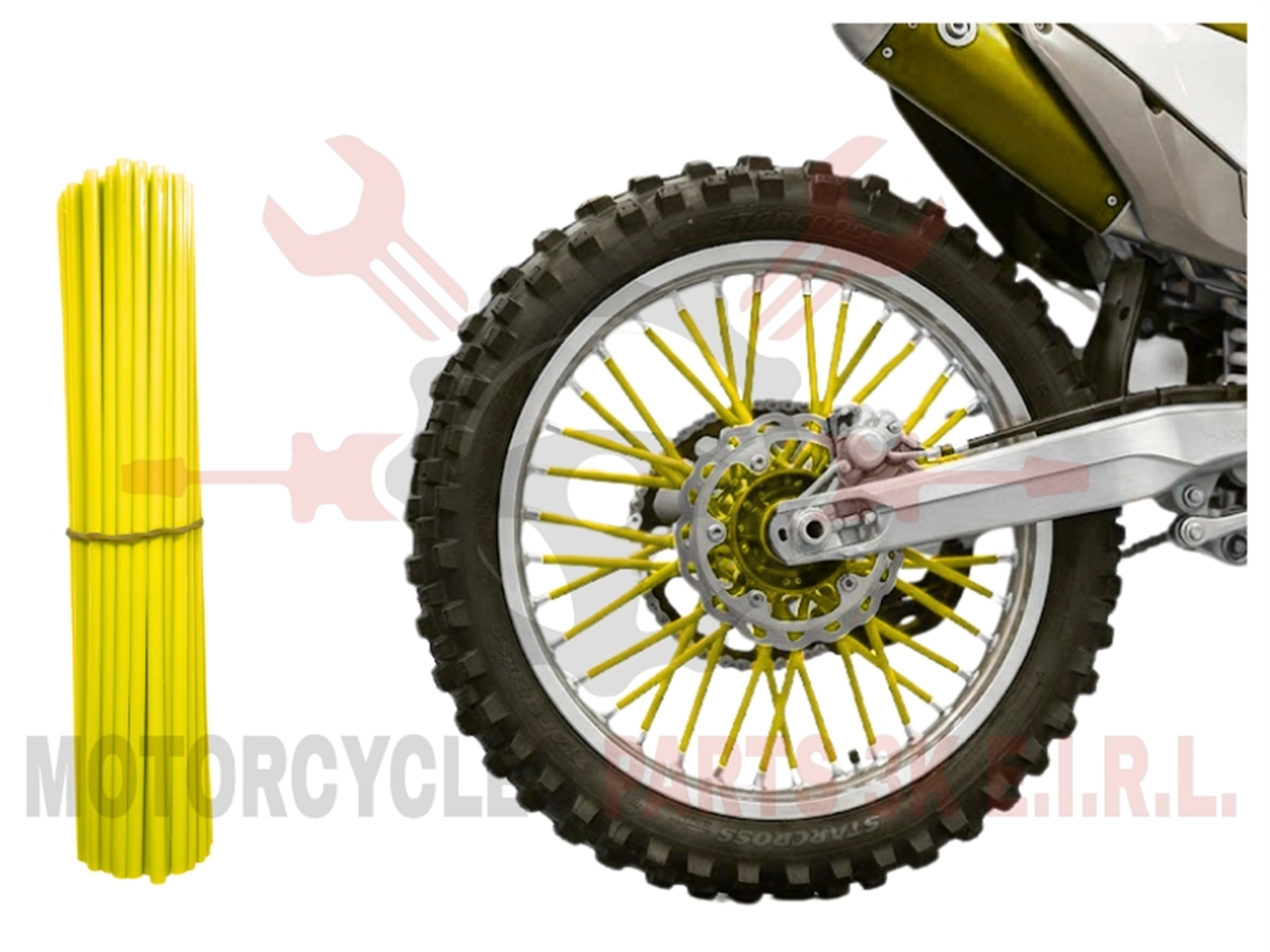 ADORNO P/ARO DE RAYO 24CM AMARILLO 72PZS 