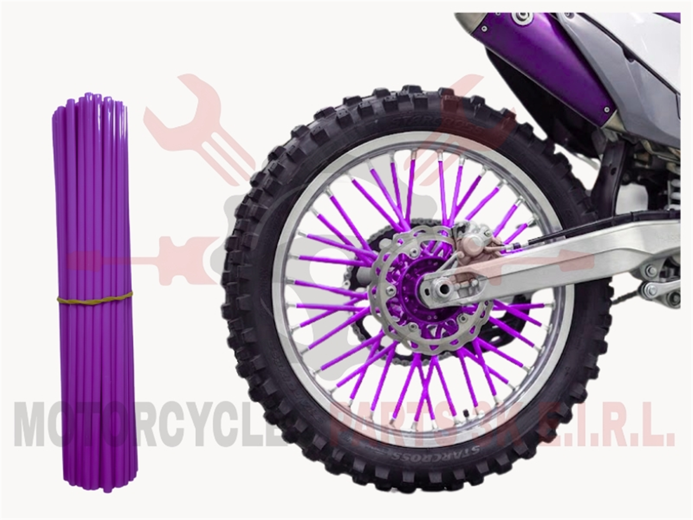 ADORNO P/ARO DE RAYO 24CM VIOLETA 72PZS 